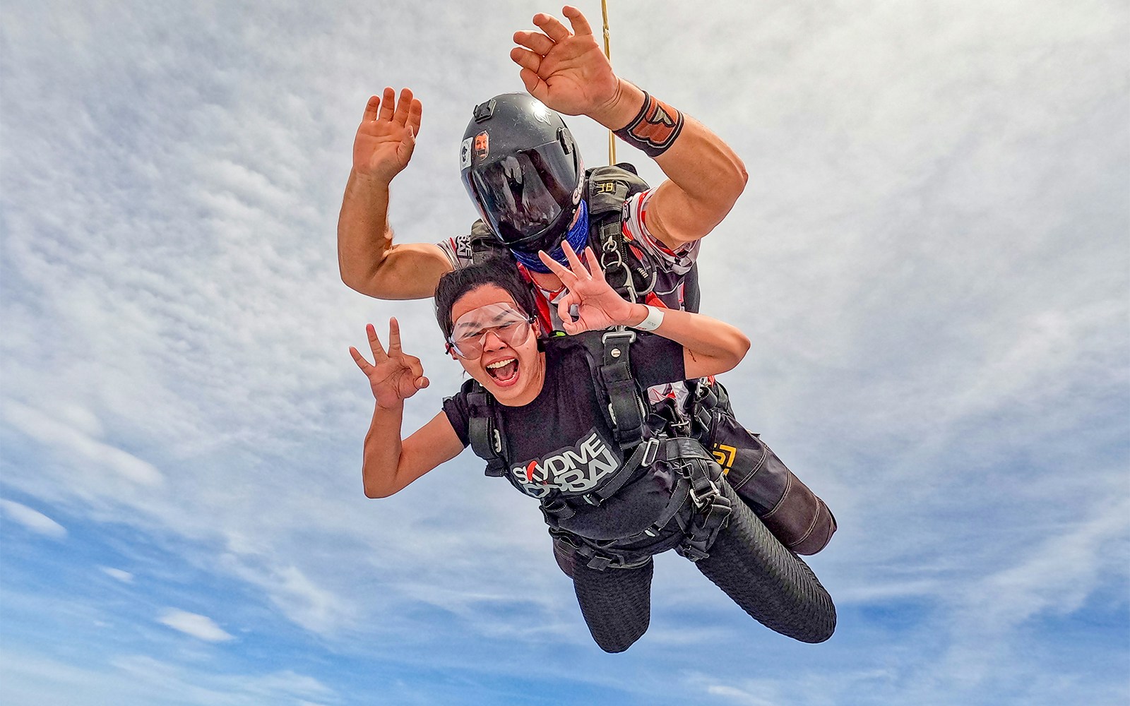 Tandem skydiving over Dubai with Skydive Dubai.