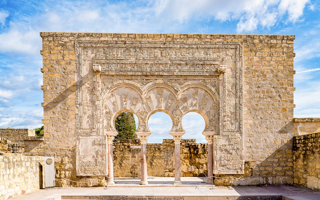 Palace of Medina Azahara arches near Cordoba, Andalusia, Spain.