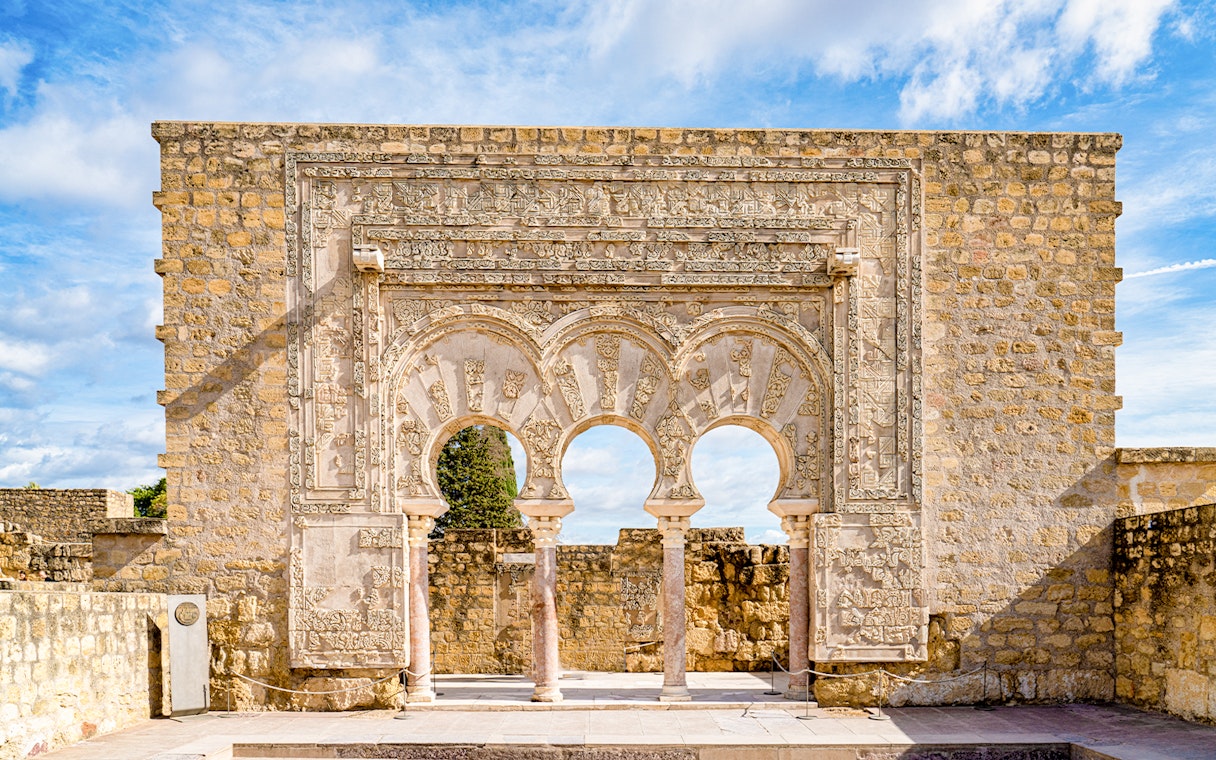 Palace of Medina Azahara arches near Cordoba, Andalusia, Spain.