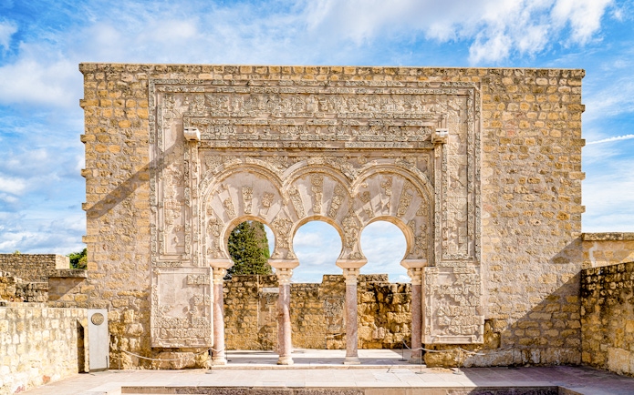 Palace of Medina Azahara arches near Cordoba, Andalusia, Spain.