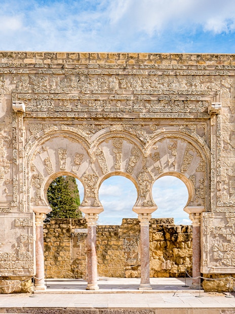 Palace of Medina Azahara arches near Cordoba, Andalusia, Spain.