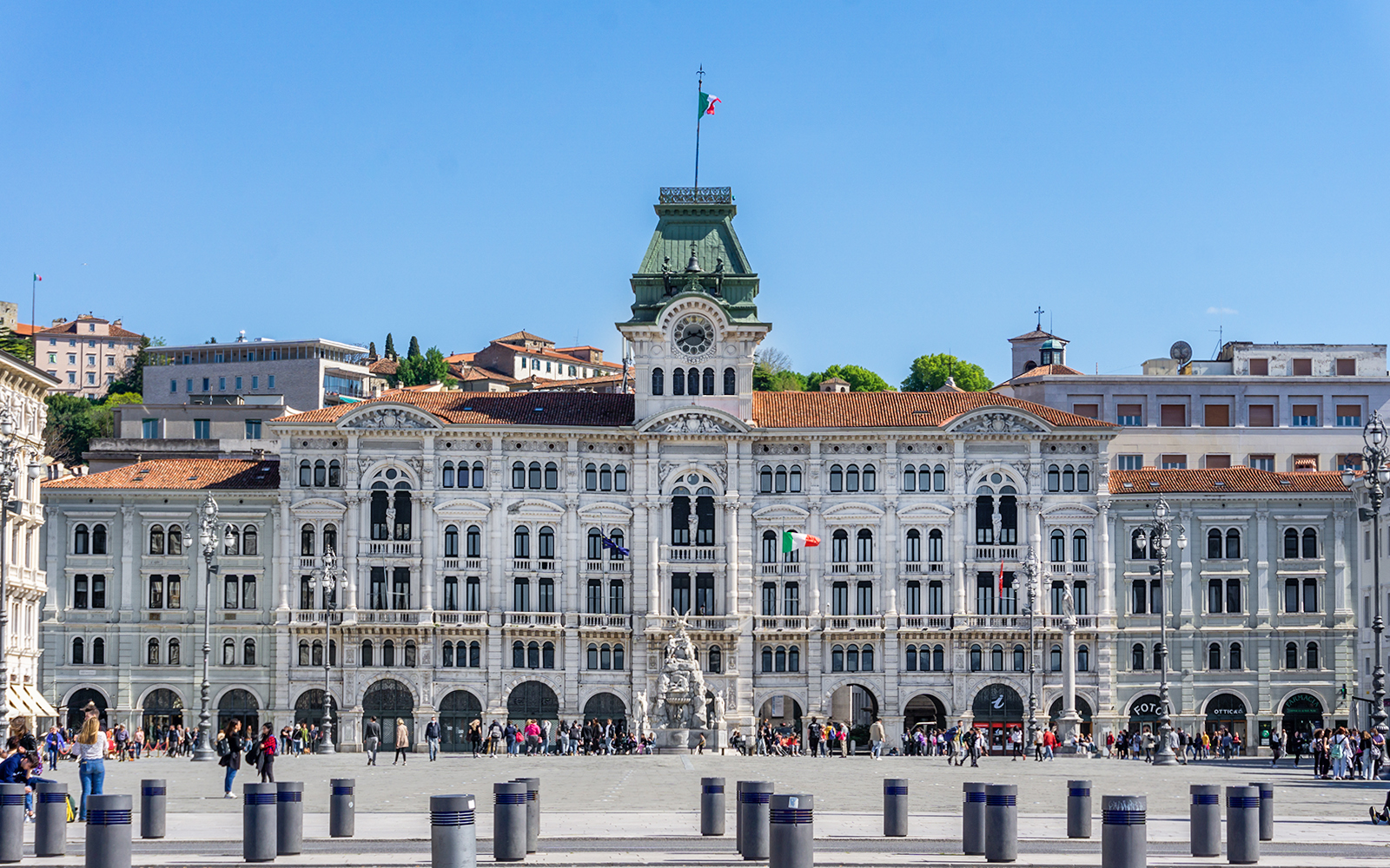 overlooking the Gulf of Trieste near Piazza Unità d'Italia, Italy.