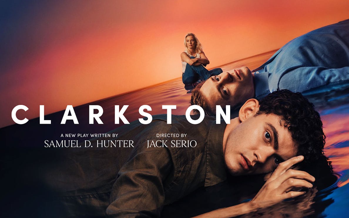 Clarkston play poster with three people against a sunset background