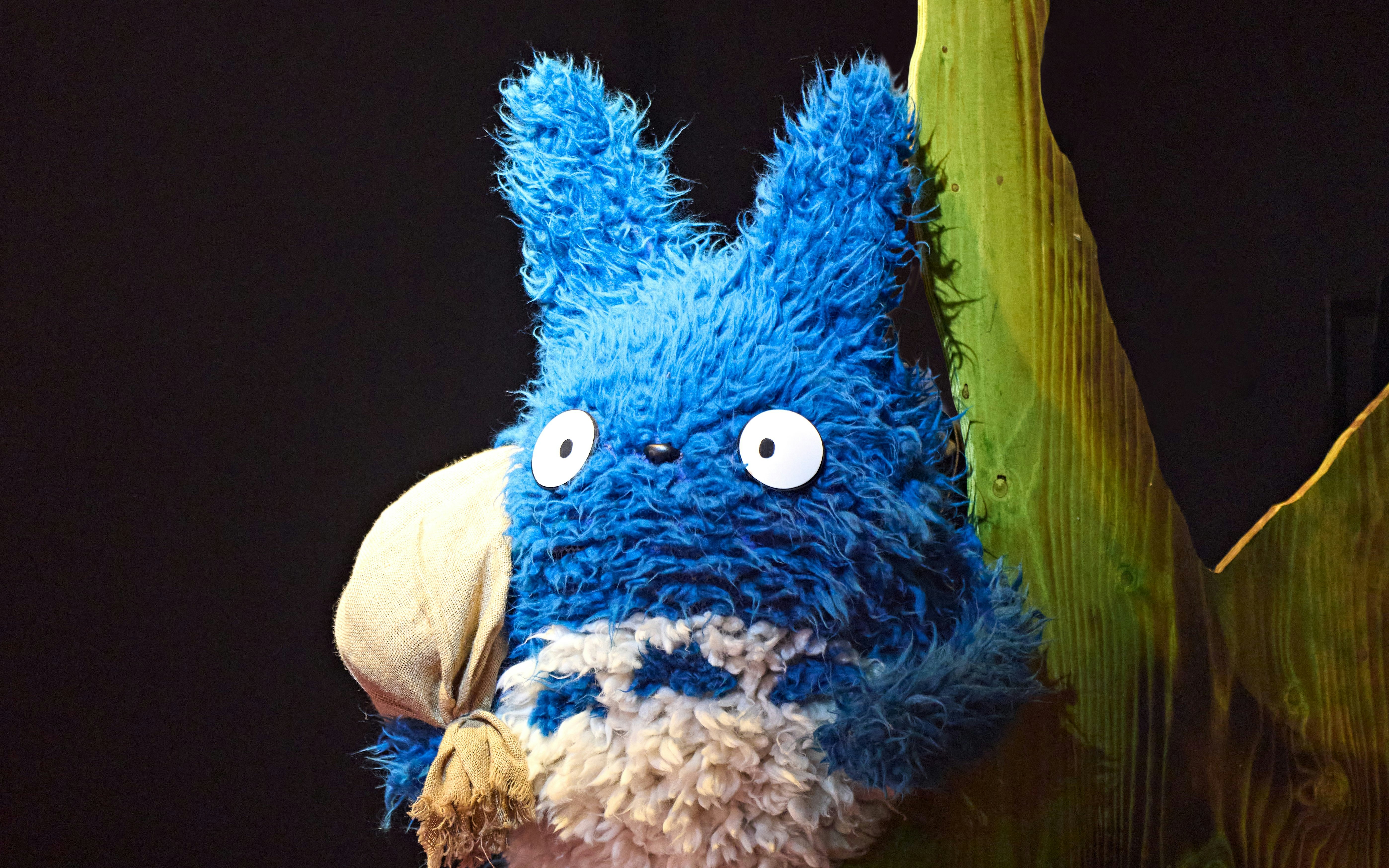 Blue Totoro character on stage at My Neighbour Totoro West End show.