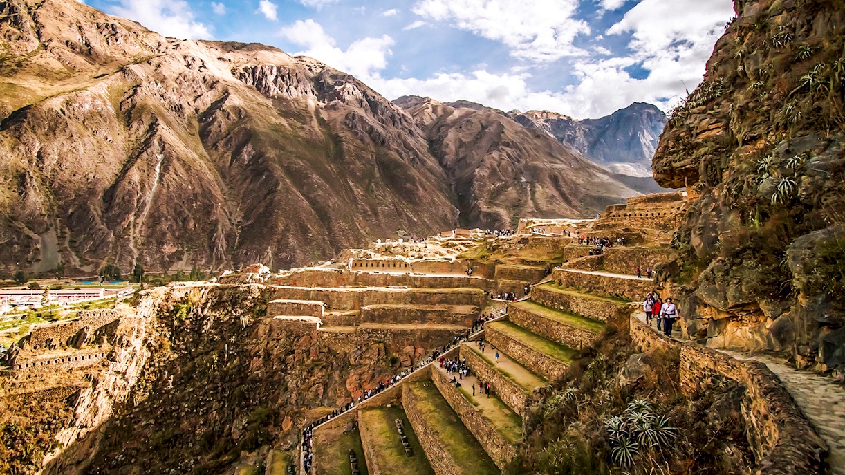 magnificent Ollantaytambo Archaeological Park in the Sacred Valley of the Incas, Peru