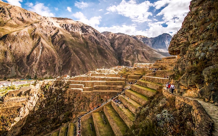 magnificent Ollantaytambo Archaeological Park in the Sacred Valley of the Incas, Peru