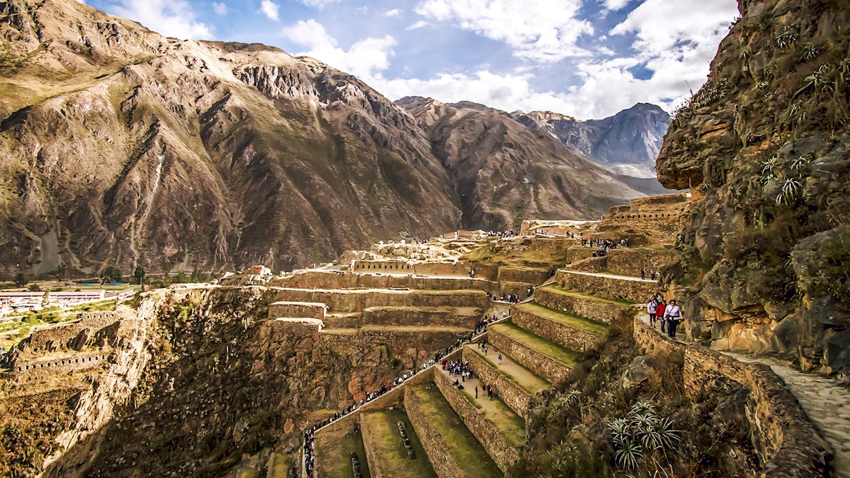 magnificent Ollantaytambo Archaeological Park in the Sacred Valley of the Incas, Peru
