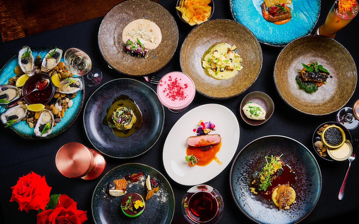 Dinner dishes at Altitude dining experience, Melbourne Skydeck.