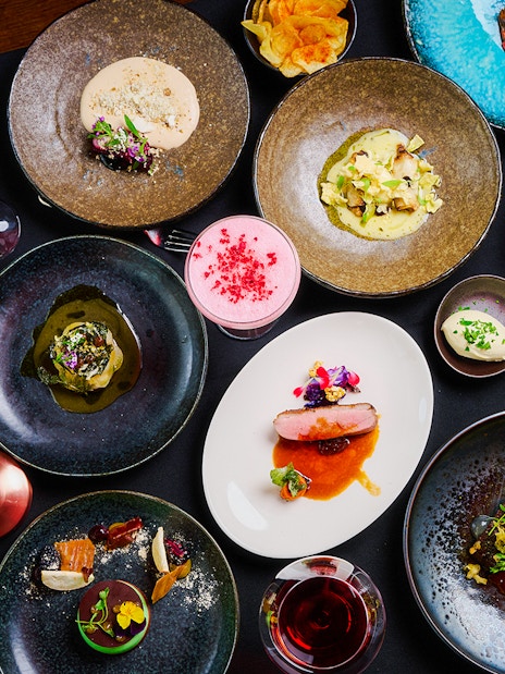 Dinner dishes at Altitude dining experience, Melbourne Skydeck.