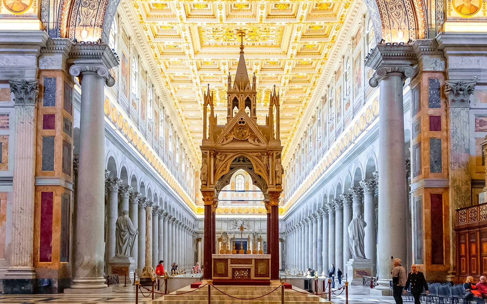 Basilica of St. Paul Outside the Walls Ciborium and Easter Candelabra