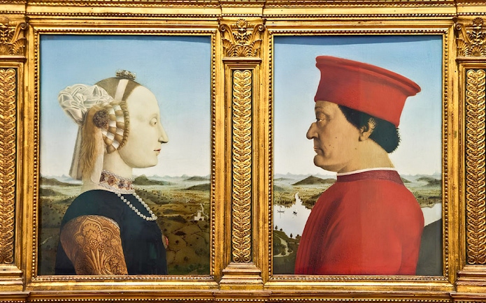 Renaissance portraits in Pitti Palace's Palatine Gallery, Florence.