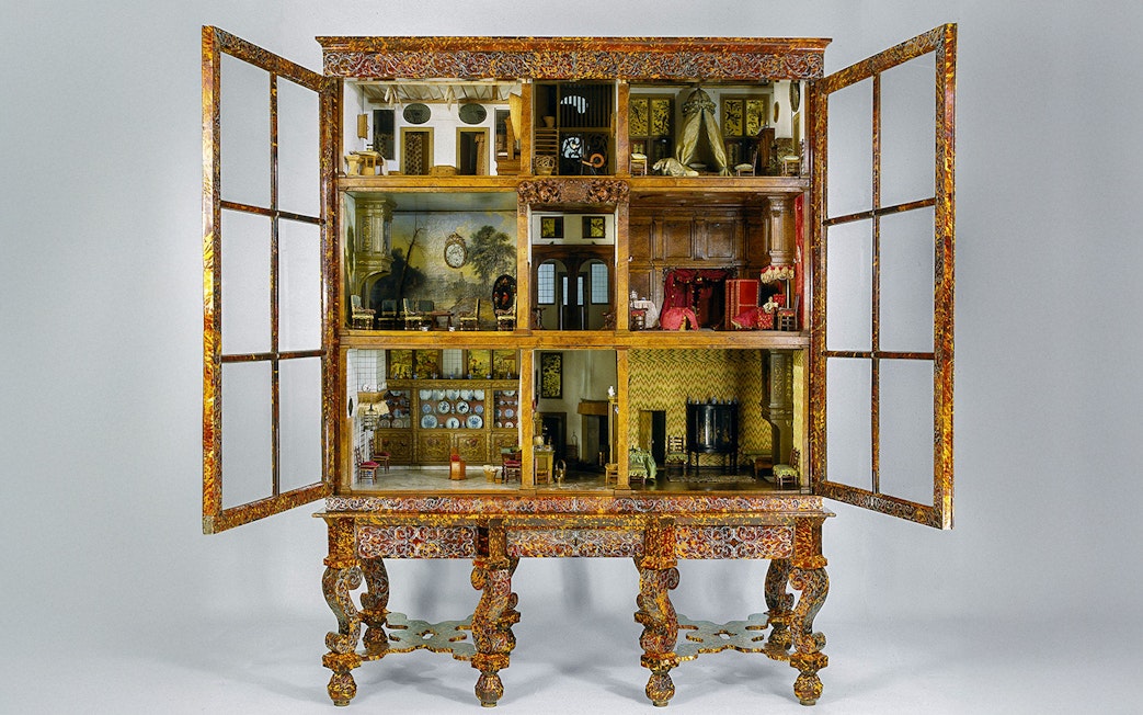 Dolls’ house of Petronella Oortman, detailed interior rooms, Netherlands, late 17th century.
