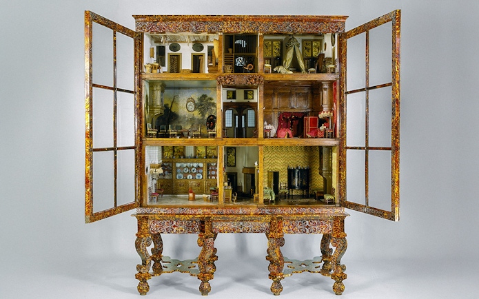 Dolls’ house of Petronella Oortman, detailed interior rooms, Netherlands, late 17th century.