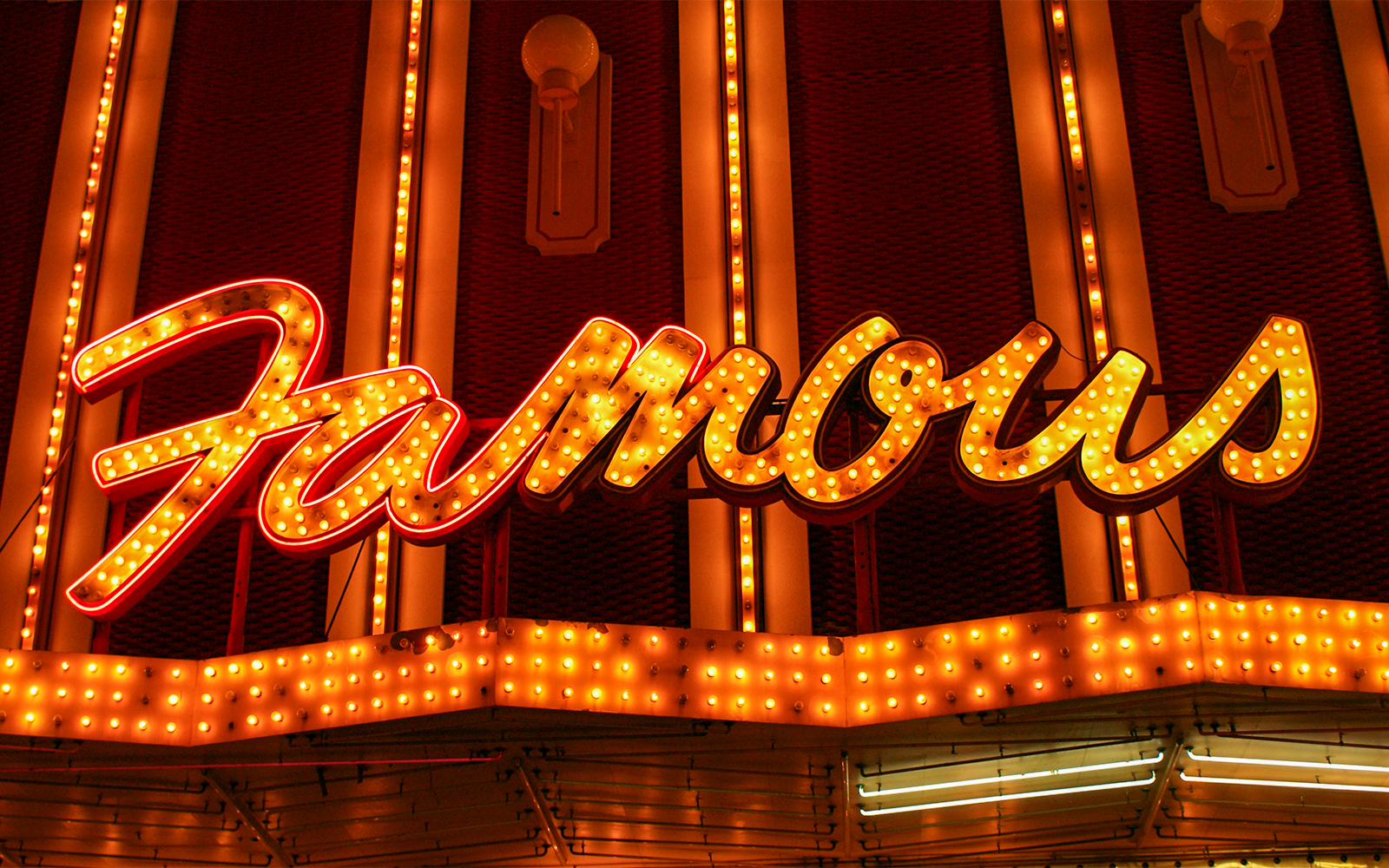 Fremont Street sign in Las Vegas on Big Bus tour route