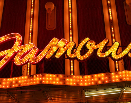 Fremont Street sign in Las Vegas on Big Bus tour route