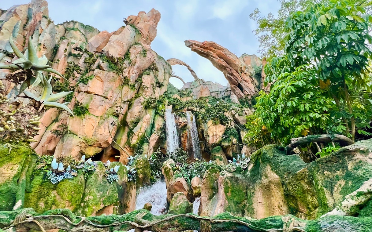 Pandora's floating mountains and waterfalls in Disney's Animal Kingdom, Orlando.