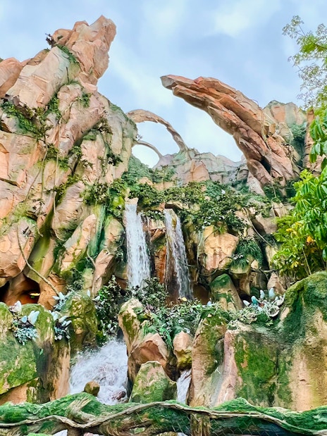 Pandora's floating mountains and waterfalls in Disney's Animal Kingdom, Orlando.