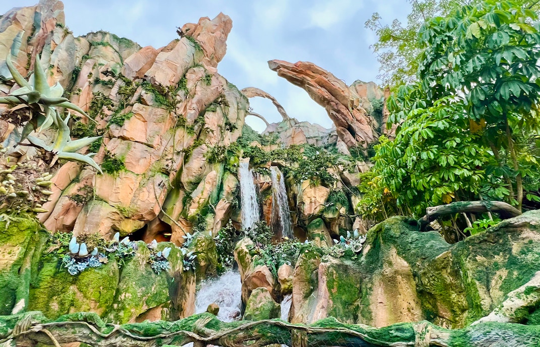 Pandora's floating mountains and waterfalls in Disney's Animal Kingdom, Orlando.