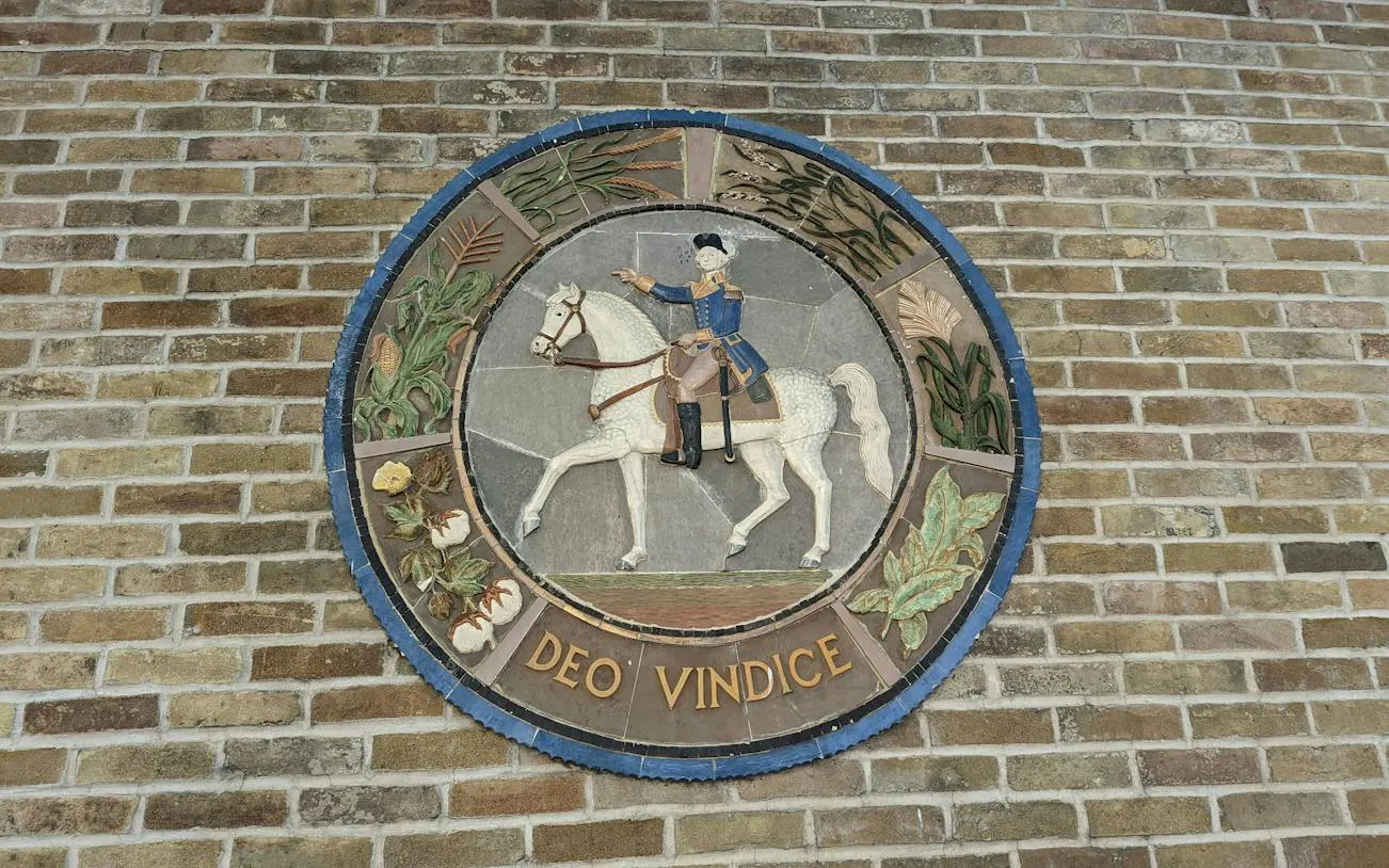 Mosaic of a rider on a horse with "Deo Vindice" inscription, San Antonio exploration game.