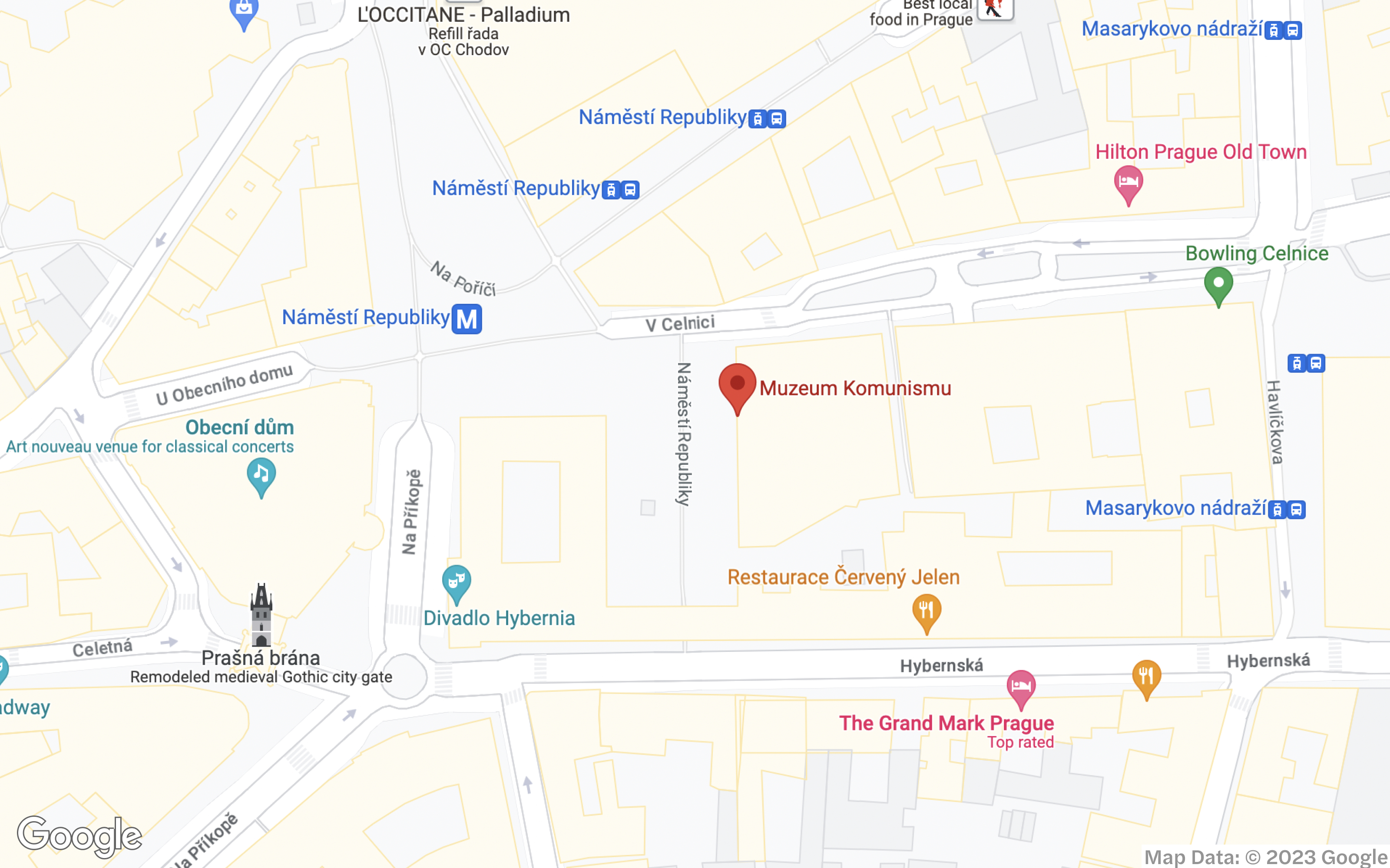 Map of Museum of Communism Prague