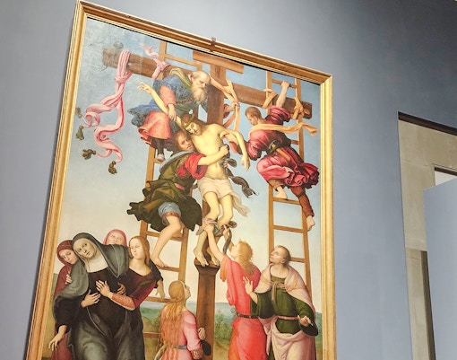 Deposition by Filippino Lippi in Accademia Gallery, Florence, depicting Christ's descent from the cross.