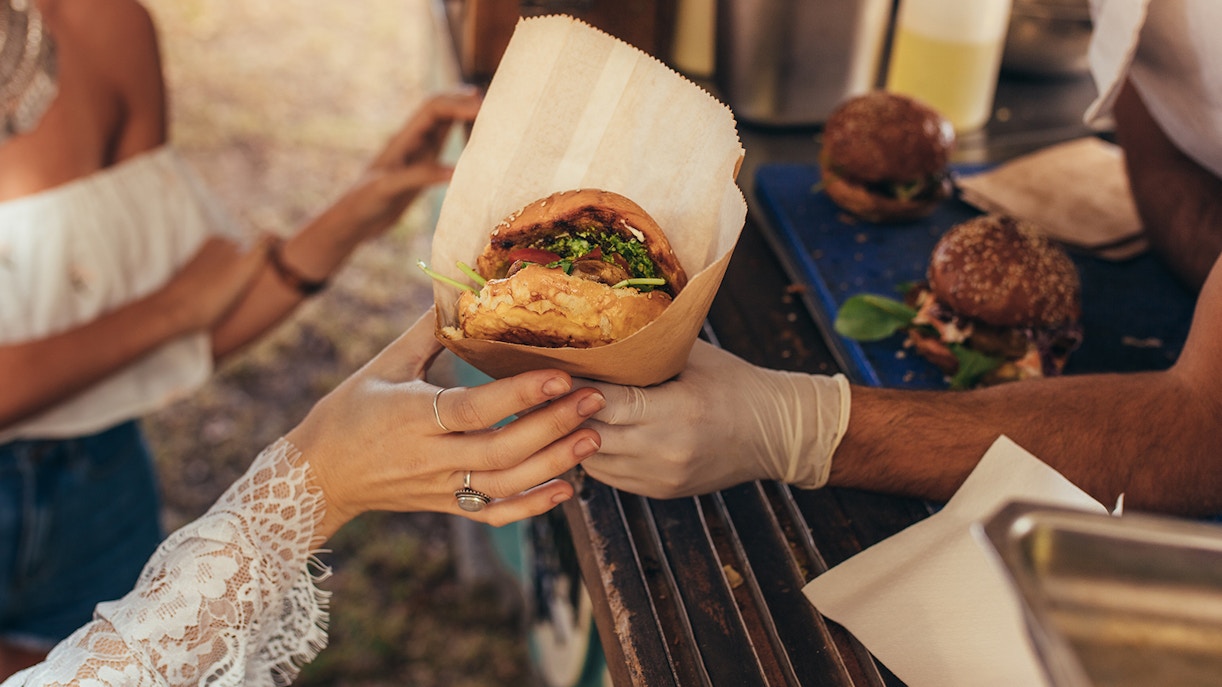 Food truck selling burgers