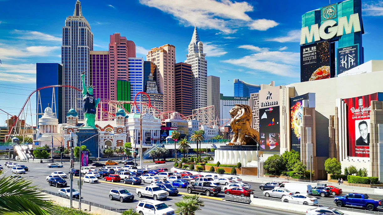 MGM Grand Garden Arena with New York-New York Hotel and Casino in Las Vegas.