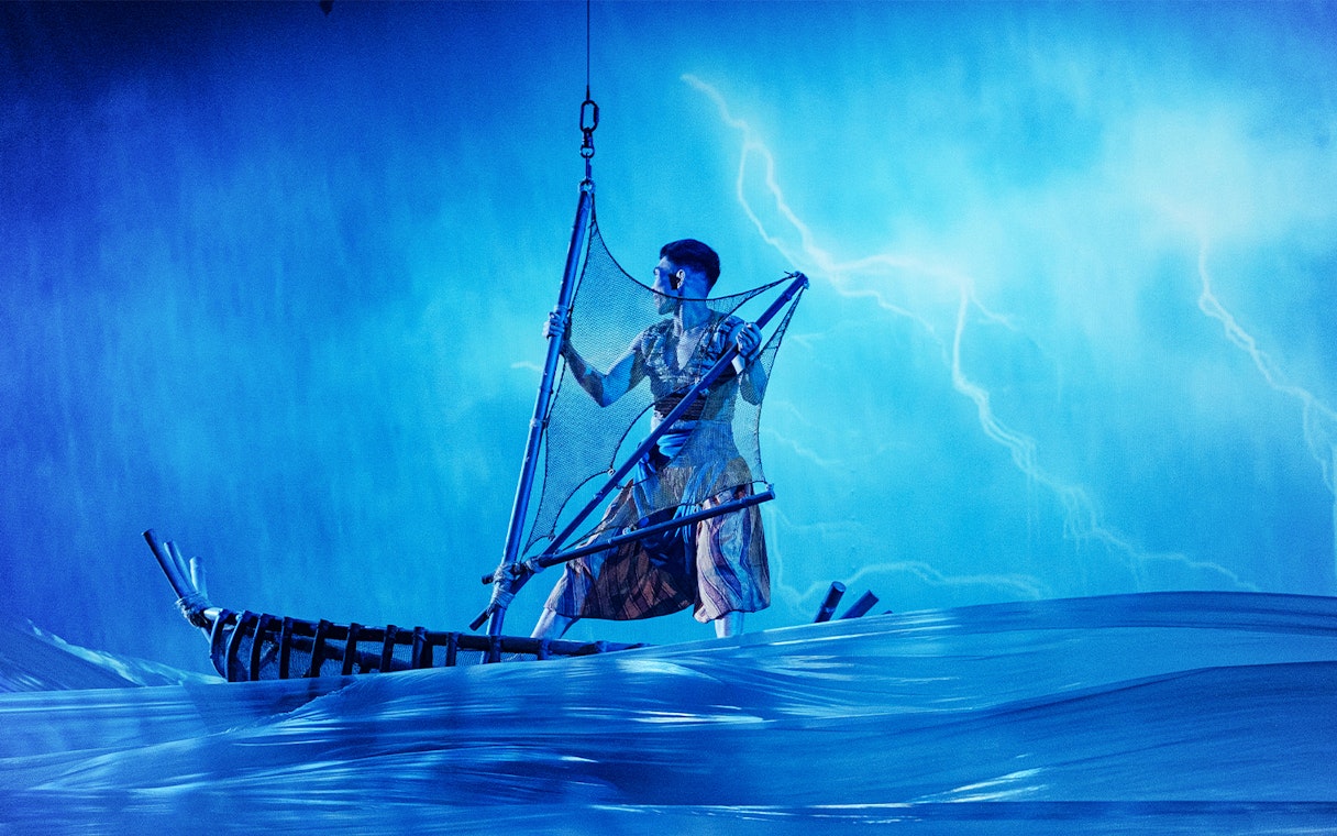 Performer on a boat in Varuna Underwater Theatrical Dining Experience.
