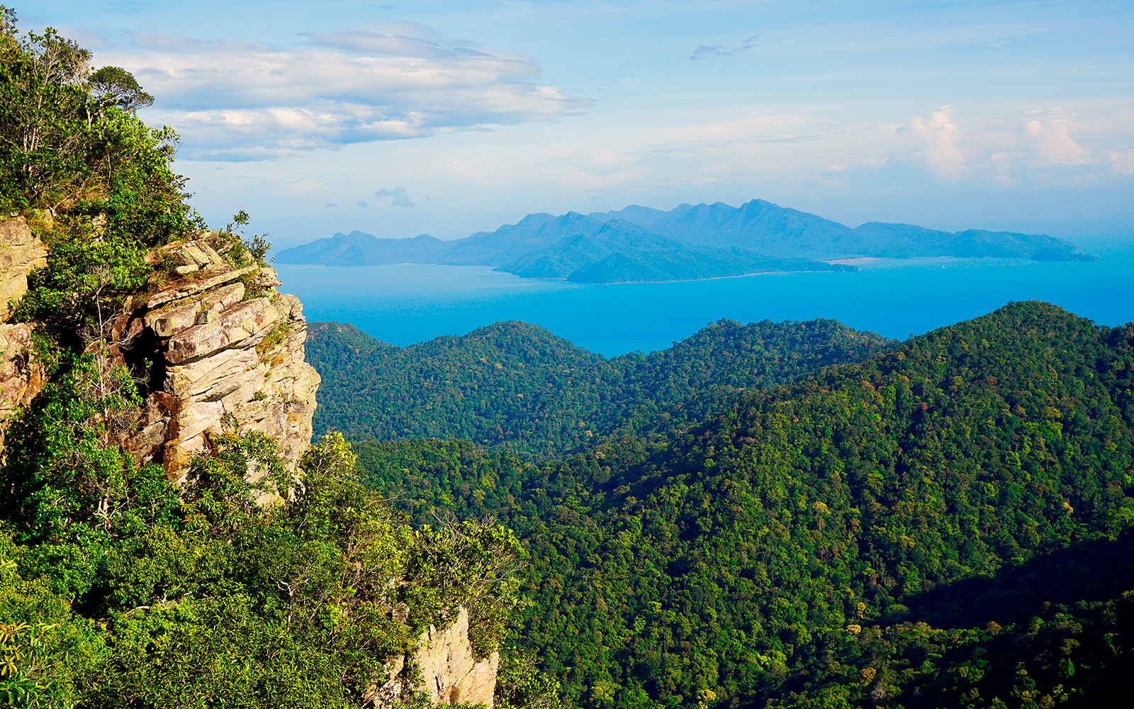 Gunung Machinchang Mountain rainforest canopy in Langkawi, Malaysia.