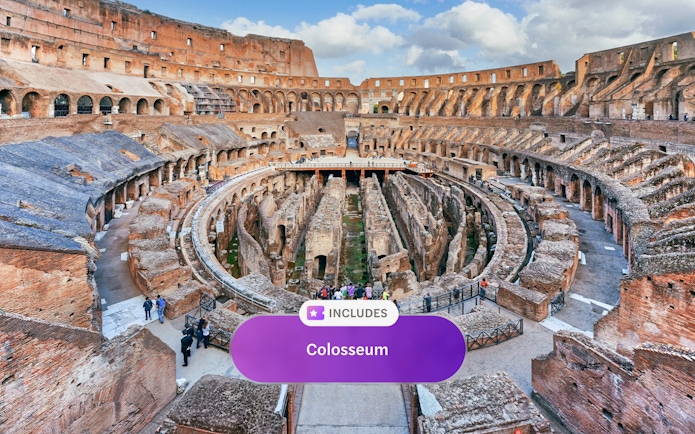Colosseum interior view, Rome Super Pass with public transport.