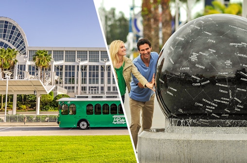 Combo (Economize 5%): Orlando Hop-on hop-off Trolley Bus Tour + Ingressos para o Centro Espacial Kennedy
