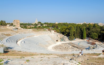 Guided tour of Neapolis Archaeological Park's Greek Theater in Syracuse, Italy.