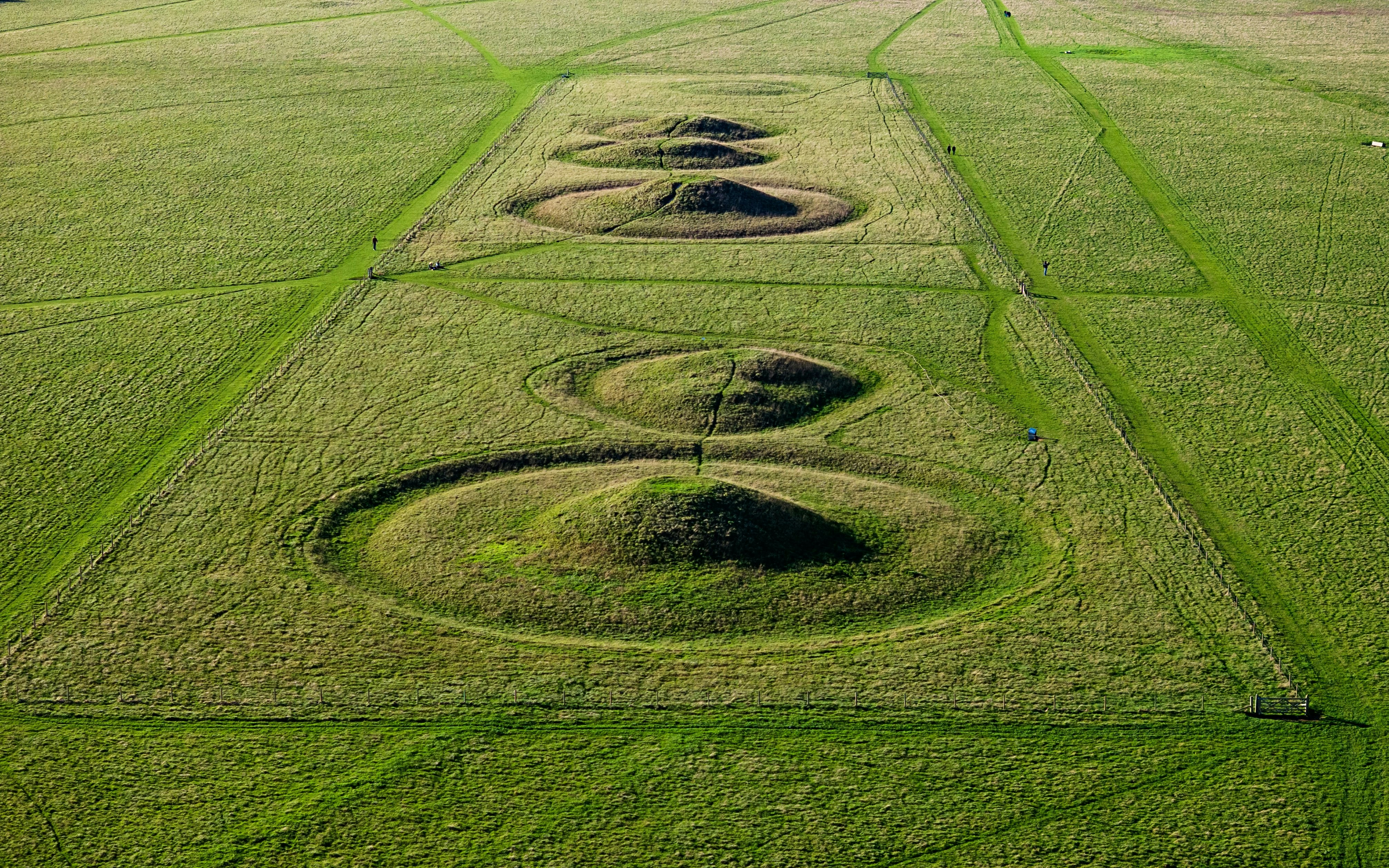 Cursus Barrows prehistoric mounds near Stonehenge, Wiltshire, England.