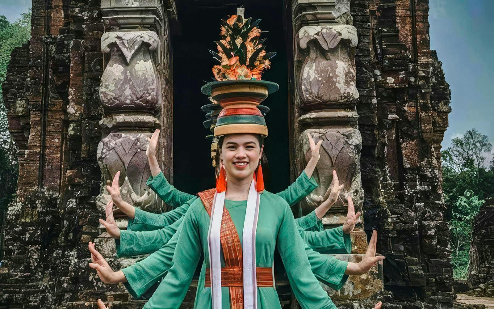 Traditional dance performance at My Son Sanctuary, Vietnam.