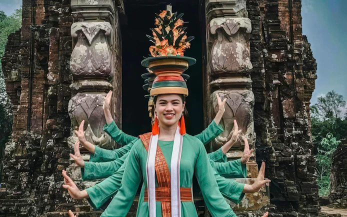Traditional dance performance at My Son Sanctuary, Vietnam.
