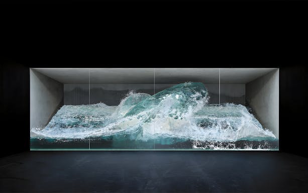 Digital wave installation at ARTE M Hong Kong exhibition.