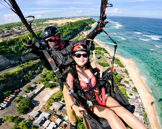 Bali Tandem Paragliding Flight at Pandawa Beach