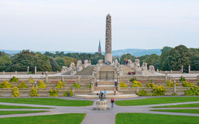 Vigeland Park statues and Monolith in Oslo, part of HOHO tour.