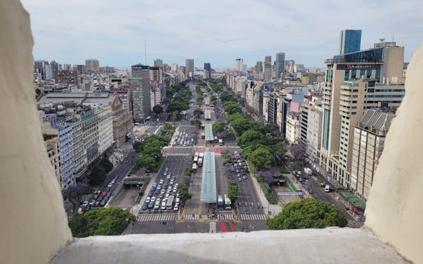 View from Obelisco de Buenos Aires overlooking Avenida 9 de Julio, Argentina.