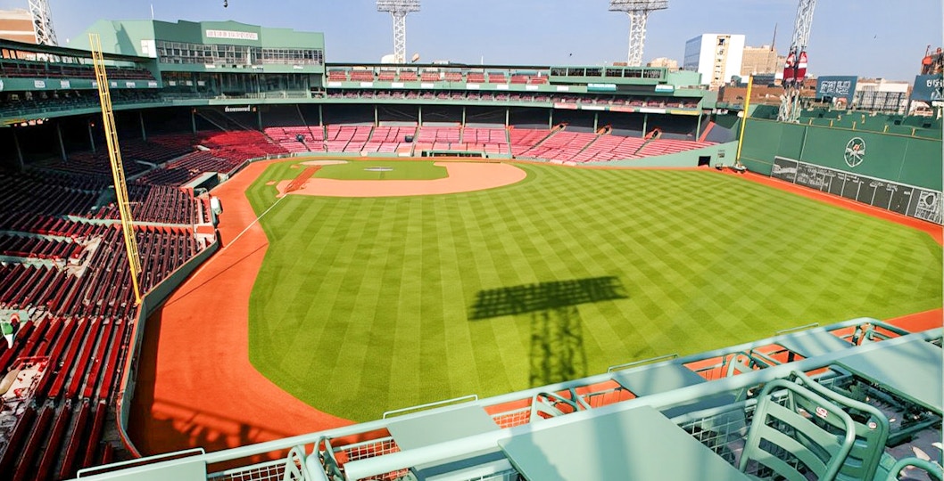 Fenway Park baseball field and stands in Boston.