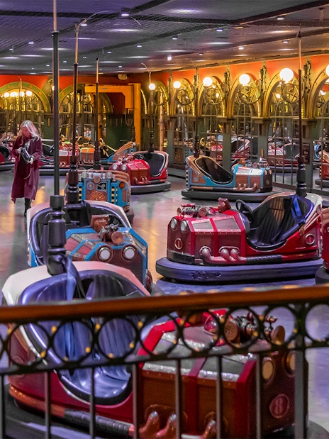 Bumper cars at Tivoli Gardens amusement park in Copenhagen.