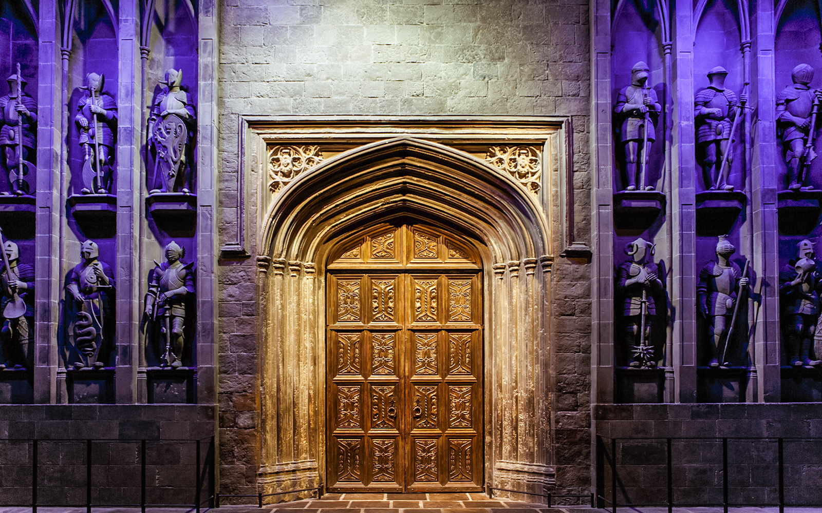 Great Hall doors at Warner Bros. Studio Tour London, part of the Harry Potter experience.