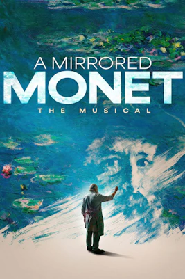 Painter creating Monet-inspired artwork for "A Mirrored Monet" West End show.