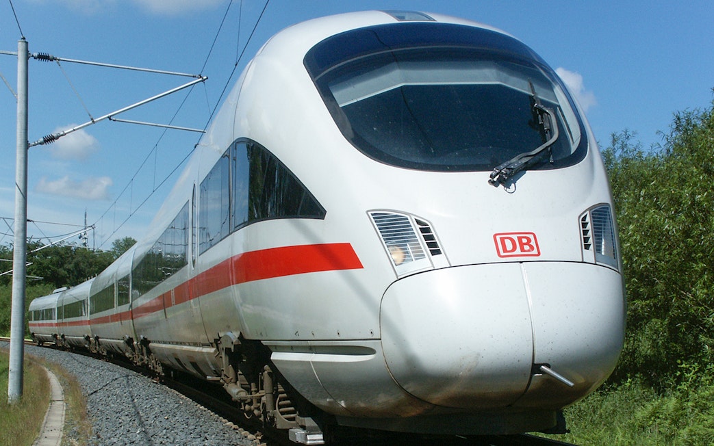 High-speed train on a track in Germany, related to Eurail Germany Mobile Pass Flex.