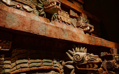 Replica of the Temple of the Feathered Serpent at the National Museum of Anthropology, Mexico City.