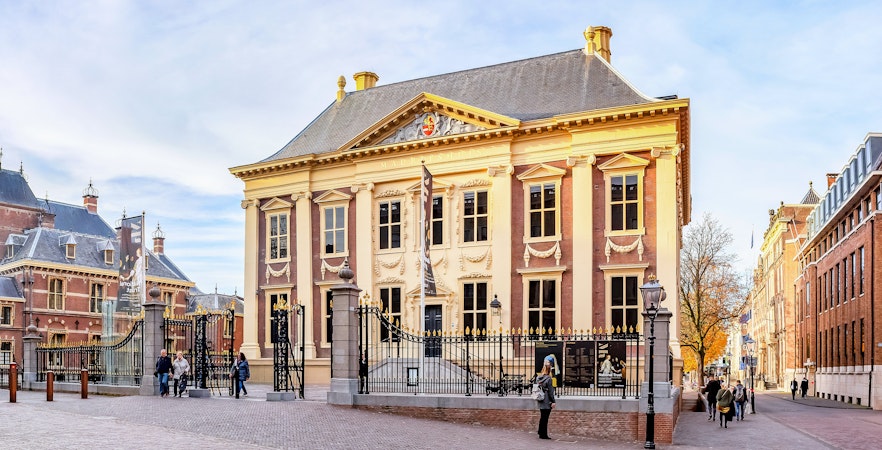Mauritshuis museum and Grenadierspoort gate in The Hague, Netherlands.