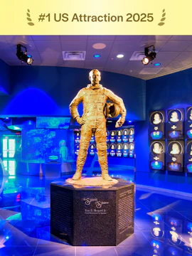 Statue of astronaut in U.S. Astronaut Hall of Fame, Kennedy Space Center.