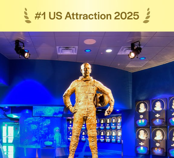 Statue of astronaut in U.S. Astronaut Hall of Fame, Kennedy Space Center.