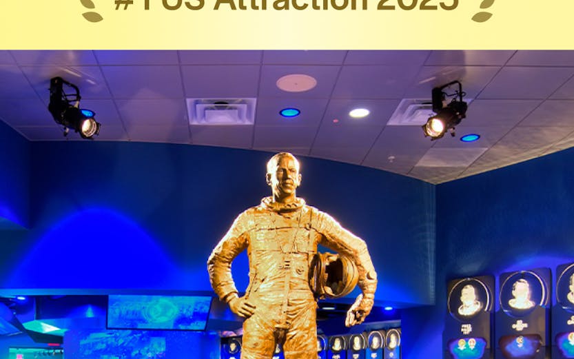 Statue of astronaut in U.S. Astronaut Hall of Fame, Kennedy Space Center.