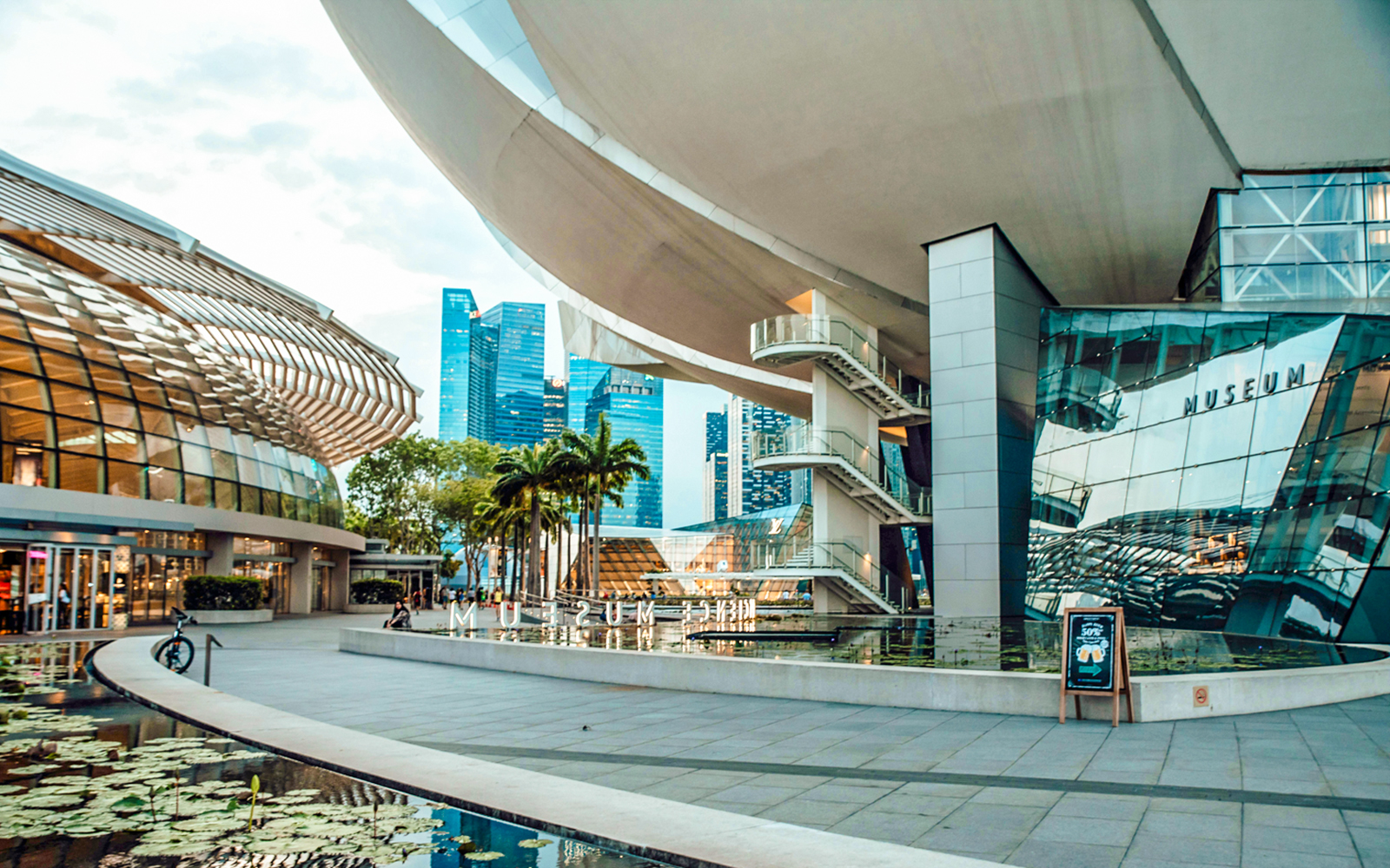 ArtScience Museum exterior with lotus-inspired architecture in Marina Bay, Singapore.